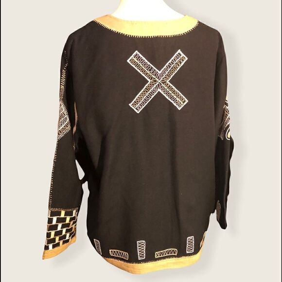 Flax Allure Dress shacket type embroidered patchwork womens top - Picture 13 of 13